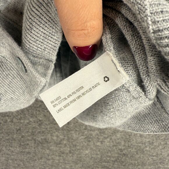 Gap Cardigan Women M Medium Gray V-Neck Button Up Short Sleeve Pockets Cotton - Picture 4 of 7